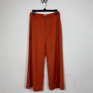 Anthropologie Orange Wide Leg Pants